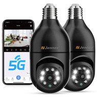 Jennov 2.4Ghz/5 Ghz WiFi Light Bulb Security Camera Wireless Outdoor - 2K Cameras for Home Security