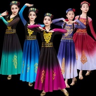 Children Xinjiang Dance Skirt Weiwuer Ethnic Large Swing Skirt Practice Skirt Practice Skirt Minorit