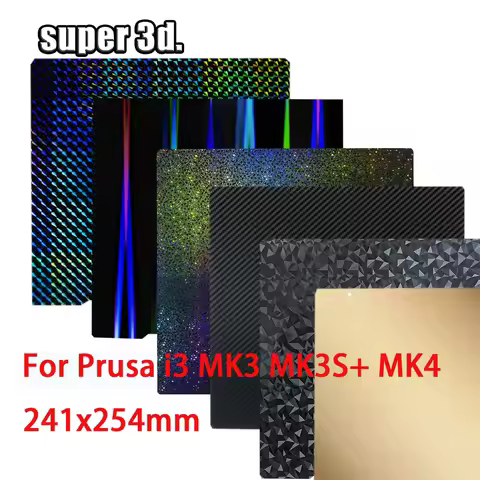 241*254MM Prusa i3 MK3S MK4 Build Plate Spring Steel Sheet PEI PEO PET H1H Plate Magnetic Build Plat