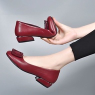 Women's low plating Heels Shoes Kasut Tinggi Wanita Perempuan  flat  slipon Pumps Ready stock 🔥