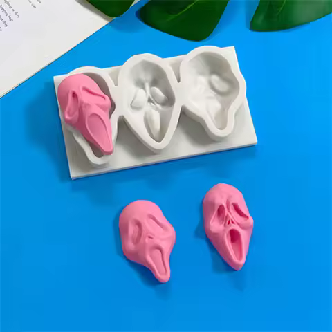 New cross-border Halloween silicone mold three grimace silicone mold diy glue cookies baking fondant