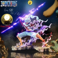 Free Led Lamp 26cm One Piece Figure Gk Lightning Luffy Figure Sun God Niko Luffy Gear 5 Figure Pvc Action Figurine Toy