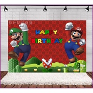 Super Mario Birthday theme backdrop banner party decoration photo photography background cloth