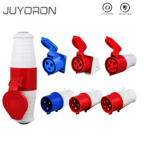 Industrial Plug and Socket 5pin 3core 3P/4P/5P Electrical Connector 16A 32A IP44 Wall Mounted Socket