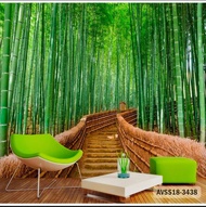 Printing wallpaper bambu custom - Terlaris wallpaper dinding bambu 3D - WALLPAPER MOTIF BAMBU 3D