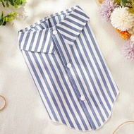 เสื้อ สัตว์เลี้ยง สีฟ้า & สีขาว ลายทาง 1 ชิ้น