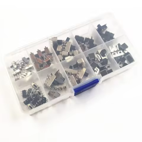 70Pcs Micro Switch Mini Vertical Slide Switch Interruptor On-Off Mini Slide Switch PCB Mount Diy Sma