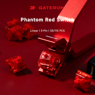 GATERON Phantom Red Linear Keyboard Switches RGB LED Pre Lubed 3 Pin 45gf Linear Key Switches Compat