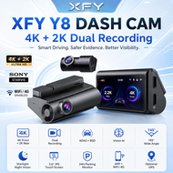 Xfy Y8 4k+2k Dash Cam Front Rear, 3.0 Inch Touchscreen, Adas Bsd, Night Vision, WIFI 4g App, Gps, 24