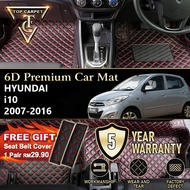 Top Carpet HYUNDAI i10 ( 2007 - 2016 ) 6D PU Leather Car Carpet VIP Car Mat Floor Mat Alas Kaki Karp