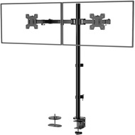 Extra Tall Dual LCD Monitor Fully Adjustable Desk Mount Fits 2 Screens up to 27 inch, 22 lbs. Weight