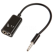 1pcs Audio Splitter Cable  3.5 mm Earphone Headphone 1 Male for 2 Female Dual