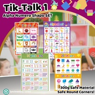 Synchronicity Tik-Talk Set – 20 Pcs Preschool Educational Posters | ABC Alphabet, Numbers, Time