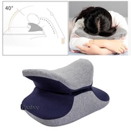 [Fenteer] Travel Pillow Memory Foam Neck Pillow Support Pillow Portable Compact &amp; Dark Blue