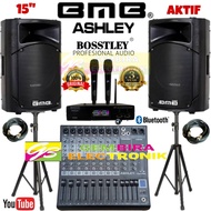 PAKET KARAOKE SPEAKER BMB 15 INCH AKTIF AKTIF 1000 WATT MIXER ASHLEY