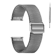 สายนาฬิกาไทเทเนียมแท้โลหะผสมไม่แพ้สำหรับผู้ชายสายนาฬิกาตาข่ายเหล็กบางเฉียบ20มม. 22มม. สายหนังมิลานิส