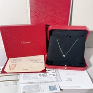 Cartier卡地亞 1895系列 白金單鑽項鍊，鑽石0.72ct