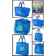 Beg Ikea Biru /Laundry Lunch Bag/ Recycle/ Reusable /Backpack Tote Waterproof Bag Knalla Klamby Rumpling Skynke