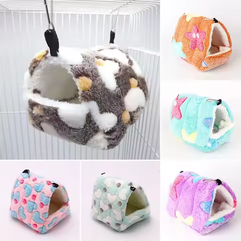 Colorful Comfortable Rabbit Squirrel Mini Cage Hamster House Small Animal Sleeping Bed Guinea Pig Ne