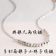 New Style Broken Silver Table Two Pendant Necklace Geometric Square Pendant Pendant Clavicle Chain i