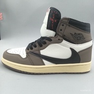 Basketball shoes Travis SCOTT x AirJordan 1 AJ1 LOW OG "Black Phantom" plain black unisex sneakers r