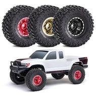 4PCS 1.0 Inch Metal Beadlock Wheel Rim & Rubber Tyre Set for 1/18 TRX4M 1/24 SCX24 AX24 FCX24 Mini R