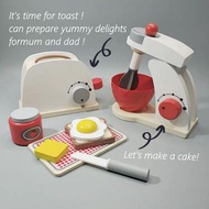 德國兒童仿真烤面包機早餐咖啡機攪拌機鬆餅機木制扮演玩具
