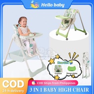 3 In 1 High Chair For Baby Lay Down Foldable Baby High Chair Adjustable Baby Dining Feeding