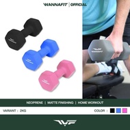 WANNAFIT Dumbbell 2kg Vinyl Neoprene | 2 kg Anti-Slip Dumbbell Barbell | Weight Training Equipment