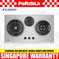 FUJIOH FH-GS7030SVSS 3 BURNERS GAS HOB WITH 1 DOUBLE INNER FLAME BURNER