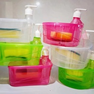 Spot Goods#Kitchen Detergent Press Box Sponge Dispenser Pressing Utensil Detergent Soap Lye Box Dete