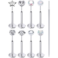 Prjndjw Threadless Nose Ring Earrings 20G 18G 16G Flat Back Nose Stud Earrings Surgical Steel Push-I