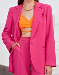 blazer wanita pink dusty blush fanta  best trend