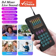 Handheld live streaming sound card device, audio mixer with voice-changing function, used for podcas