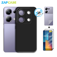 Paket 3in1 Case Xiaomi Poco M6 Pro 4G Terbaru Casing Ultra Slim Matte Free Tempered Glass dan Skin C