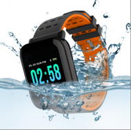 Others - A6彩屏智慧手錶心率血壓睡眠監測1.3寸IP67防水跑步運動（銀橙色）