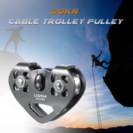 30kN Cable Trolley Pulley with Ball Bearing Climbing Caving Aloft Work Rescue