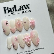 [ BYLAW.NAILS ] PREMIUM FAKE NAILS | PRESS ON NAILS | False Nails | Milky White Fake Nails