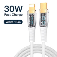 KUULAA 30W USB C ถึง Lightning Cable สำหรับ iPhone 14 13 pro max PD Charger 30W Max สำหรับ iPhone 12 pro max 11 8 7 สายชาจไอโฟน20w Fast Charger Data Cord สำหรับ Macbook iPad USB-C iPhone Cord สายชาร์จ Apple Cable โปร่งใสข้อมู