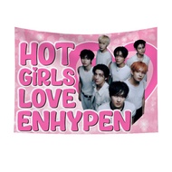 Enhypen Members Hot Girls Flag Tapestry, Enhypen Concert Banner, Enhypen Tour Kpop Flag, Birthday Gi
