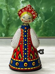 80年代俄羅斯跳舞娃娃鐵皮玩具Vintage USSR  dancing doll wind up tin toy