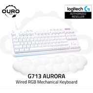 LOGITECH G713 AURORA TKL WIRED RGB LIGHTSYNC MECHANICAL GAMING KEYBOARD ( LINEAR / TACTILE ) WHITE T