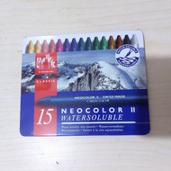 現貨!!!(95%新淨)瑞士caran d'ache neocolor II watersoluble 水溶性蠟筆 (15色)(顏料)(產地:瑞士製造)視藝用品VA(正品)