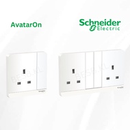 Schneider Avatar On E8315_WE_G11 13A 150V Sockets 1/2 Gang Switch Socket & Switched Socket LED