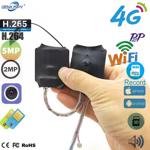 Camhi App DIY 3G SIM IP Camera Module 5MP IMX335 1920P Wireless Mini Battery 4G Pin hole Covert Buil