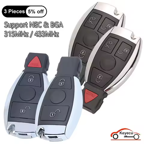 KEYECU 2 3 4 Buttons 315MHz 433MHz for Mercedes Benz Year 2000+ Auto Smart Remote Control Key Fob Su