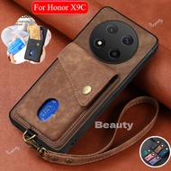 Honor X9C 5G Casing for Honor X9 C X 9C X9B X9A Honorx9b HonorX9C 5G Luxury Retro Leather Case Wrist