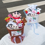 Crayon Shin-chan Plush Flower Bouquet Crayon Shin-chan Dog Stuffed Plush Toy Home Decor Doll Girl Bo