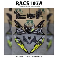 Rapido Cover Set Yamaha Y15ZR V1 V2 LC150 VR-46 Accessories Motor Y15 Ysuku Color Black Y15ZR LC-150 VR46 VR 46 LC 150