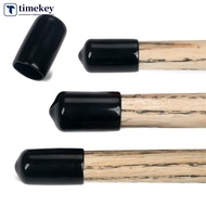TIMEKEY 3PCS/6PCS Billiard Cue Head Rubber Protective Cover Black Eight Snooker Pool Cue Tip Moistur